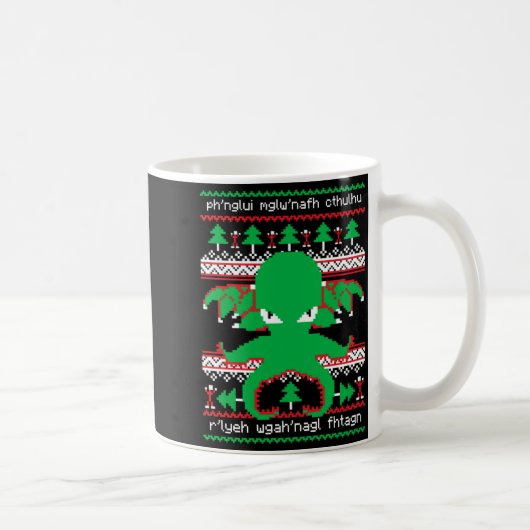 Cthulhu Cultist Christmas Cthulhu Ugly Christmas S コーヒーマグカップ (右)