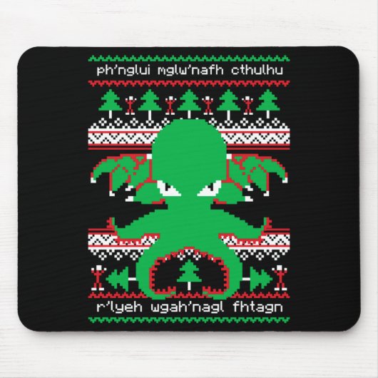 Cthulhu Cultist Christmas Cthulhu Ugly Christmas S マウスパッド (正面)