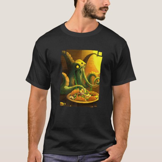 Cthulhu Eating A Plate Of Tacos Cthulhu Eating Tac Tシャツ (正面)
