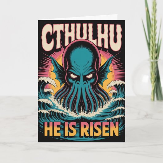 Cthulhu He Is Risen Easter Card カード (正面)