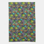 Cthulhu Lovecraft Mythosのチビ（小さくかわいく書いた感じ）の動物寓話集 キッチンタオル (縦)