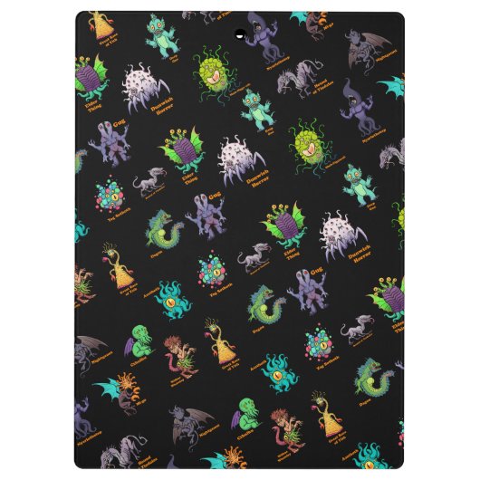 Cthulhu Lovecraft Mythosのチビ（小さくかわいく書いた感じ）の動物寓話集 クリップボード (裏面)