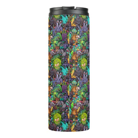 Cthulhu Lovecraft Mythosのチビ(小さくかわいく書いた感じ)の動物寓話集 タンブラー (裏面)