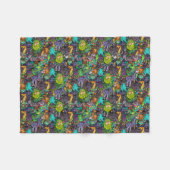 Cthulhu Lovecraft Mythosのチビ（小さくかわいく書いた感じ）の動物寓話集 フリースブランケット (正面(横))