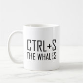 Ctrlキーを押しながらクジラ救(クジラ) コーヒーマグカップ (左)