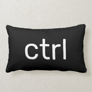 Ctrlコントロールキーボードコマンド白黒 ランバークッション