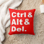Ctrl及びAlt及びDel Pillow (反対色) クッション (ブランケット)