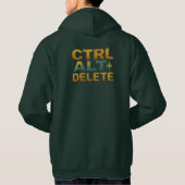 Ctrl+Alt+コンピュータキーボードの削除フード付きスウェットシャツ パーカ (裏面)