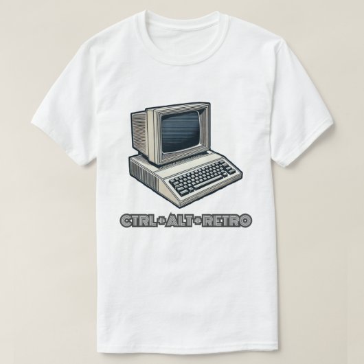 CTRL + ALT +レトロレトロPC Tシャツ (デザイン正面)