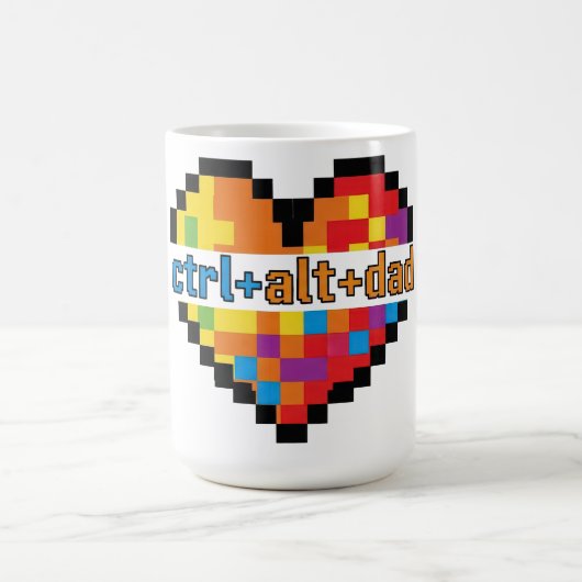 ctrl + alt + dad ギークダッドTシャツ コーヒーマグカップ (中央)