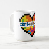 ctrl + alt + dad ギークダッドTシャツ コーヒーマグカップ (正面左)