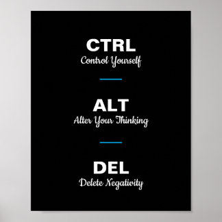 Ctrl Alt Delことわざやる気を起こさせる引用文 ポスター