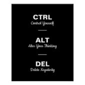 Ctrl Alt Delことわざやる気を起こさせる引用文 ポスター (正面)
