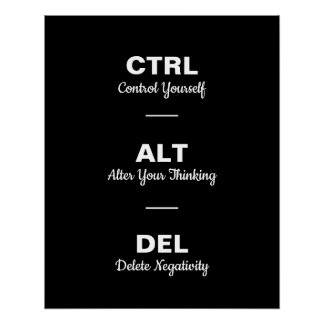 Ctrl Alt Delことわざやる気を起こさせる引用文 ポスター