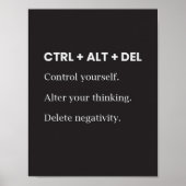 Ctrl Alt Delインスピレーショやる気を起こさせるンことわざ引用文 ポスター (正面)
