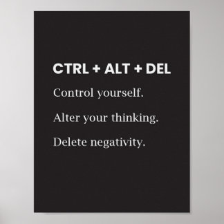 Ctrl Alt Delインスピレーショやる気を起こさせるンことわざ引用文 ポスター