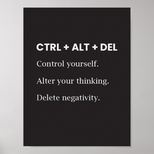 Ctrl Alt Delインスピレーショやる気を起こさせるンことわざ引用文 ポスター (正面)