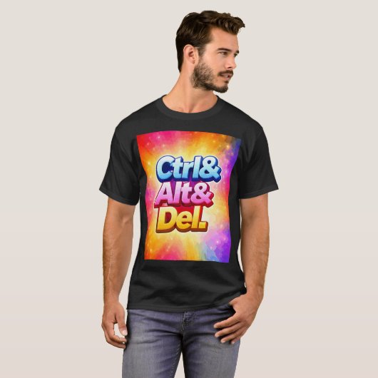 Ctrl Alt Del オタク Tシャツ (正面フル)