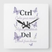 CTRL,ALT,DEL スクエア壁時計 (正面)