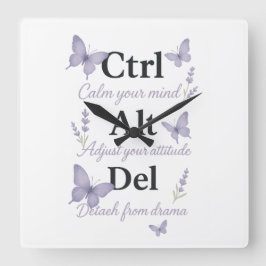 CTRL,ALT,DEL スクエア壁時計