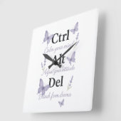 CTRL,ALT,DEL スクエア壁時計 (傾斜)