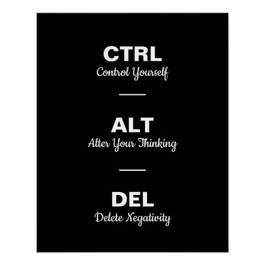Ctrl Alt Del モチベーション 格言 引用 ポスター (正面)