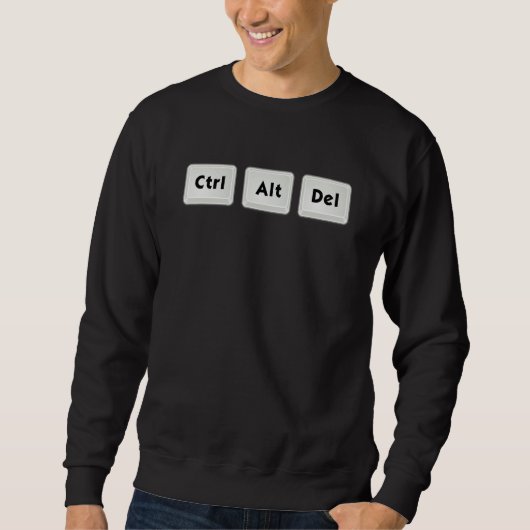 CTRL ALT DEL 三指の礼 デザイン スウェットシャツ (正面)