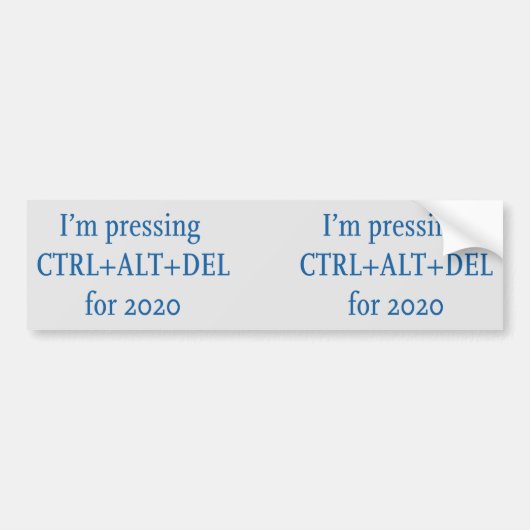 CTRL + ALT + DEL 2020 バンパーステッカー (正面)