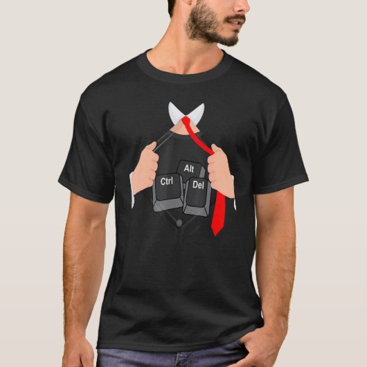 Ctrl Alt Del ITのコンピューターハッキングコードハッキング専門家 Tシャツ (正面)