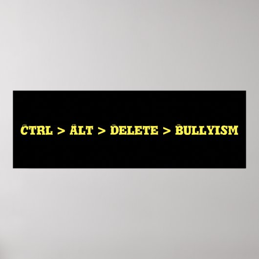 Ctrl > Alt > Delete > Bullyism -アンチいじめ ポスター (正面)