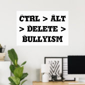 Ctrl > Alt > Delete > Bullyism -アンチいじめ ポスター (ホームオフィス)