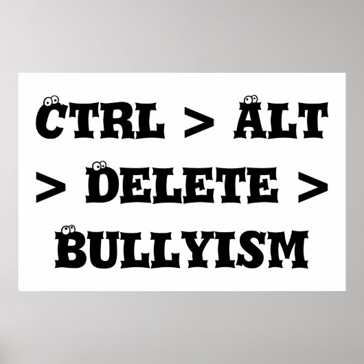 Ctrl > Alt > Delete > Bullyism -アンチいじめ ポスター (正面)