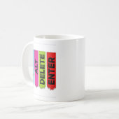 CTRL ALT DELETE ENTER | Colorful Tech Humor コーヒーマグカップ (正面左)