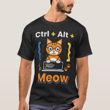 Ctrl Alt Meow プログラマー 猫 コーディング ギーク Tシャツ