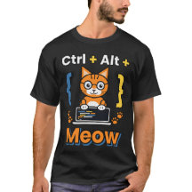 Ctrl Alt Meow プログラマー 猫 コーディング ギーク Tシャツ
