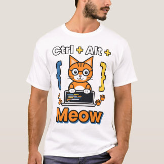 Ctrl Alt Meow プログラマー 猫 コーディング Tシャツ