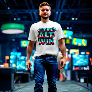 CTRL + ALT = WIN – 技術おもしろいミームTシャツ Tシャツ