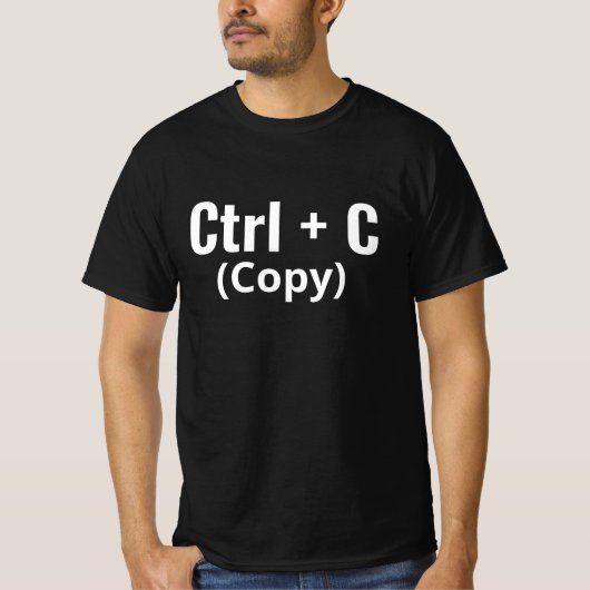Ctrl + C コピー 楽しい テック プログラマー Tシャツ (正面)