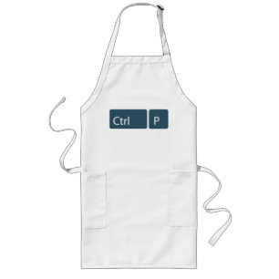 Ctrl P (プリント)の版画家の店のエプロン ロングエプロン