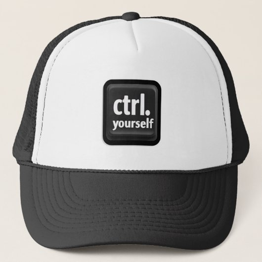 「Ctrl Yourself」キーのイラスト – シンプルなモチベーション キャップ (正面)
