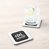 「Ctrl Yourself」キーイラスト – シンプルなモチベーション コースター (右側)