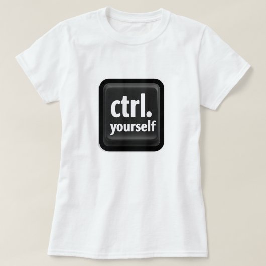 “Ctrl Yourself” Key Illustration – Minimalist Moti Tシャツ (デザイン正面)