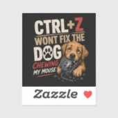 CTRL + Z で直らないわんこがマウスをかじる シール (シート)