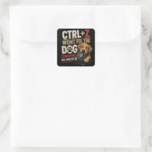 CTRL + Z(やり直し)ではマウスをかじる犬は直せない スクエアシール (バッグ)