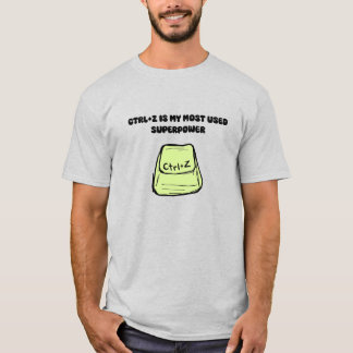 Ctrl+Z スーパーパワー 元に戻す コマンド テック ユーモア デザイン Tシャツ