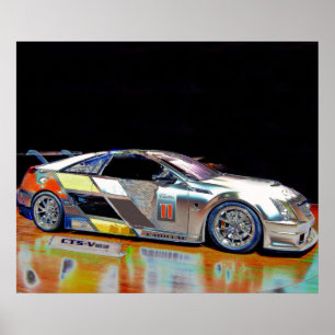 CTS-Vキャデラックのレースカー ポスター