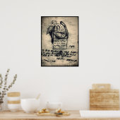 Ctulhuオリジナルスケッチby HP Lovecraft ポスター (キッチン)