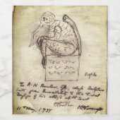 Ctulhu sketch by Lovecraft ワインラベル (シングルラベル)
