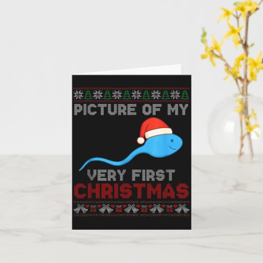 Cture Of My Very First Christmas Joke Funny Xmas  カード (黄色い花)
