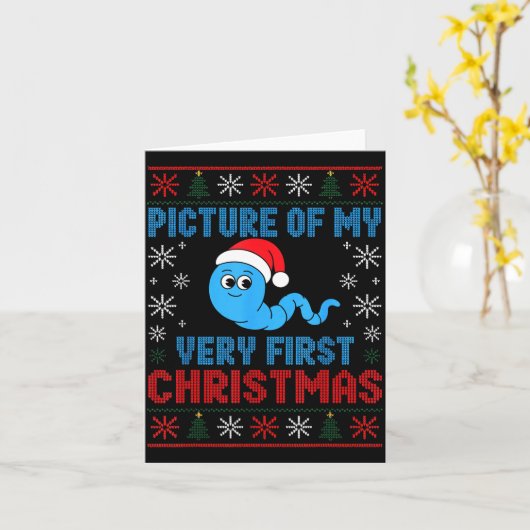 Cture Of My Very First Christmas Joke Funny Xmas H カード (黄色い花)